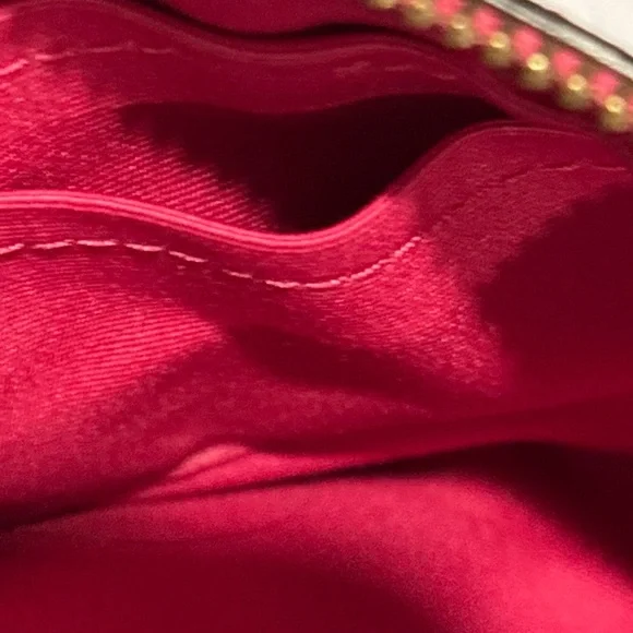 Coach Hot Pink Pebbled Leather Wristlet with Gold Logo - Picture 4 of 7